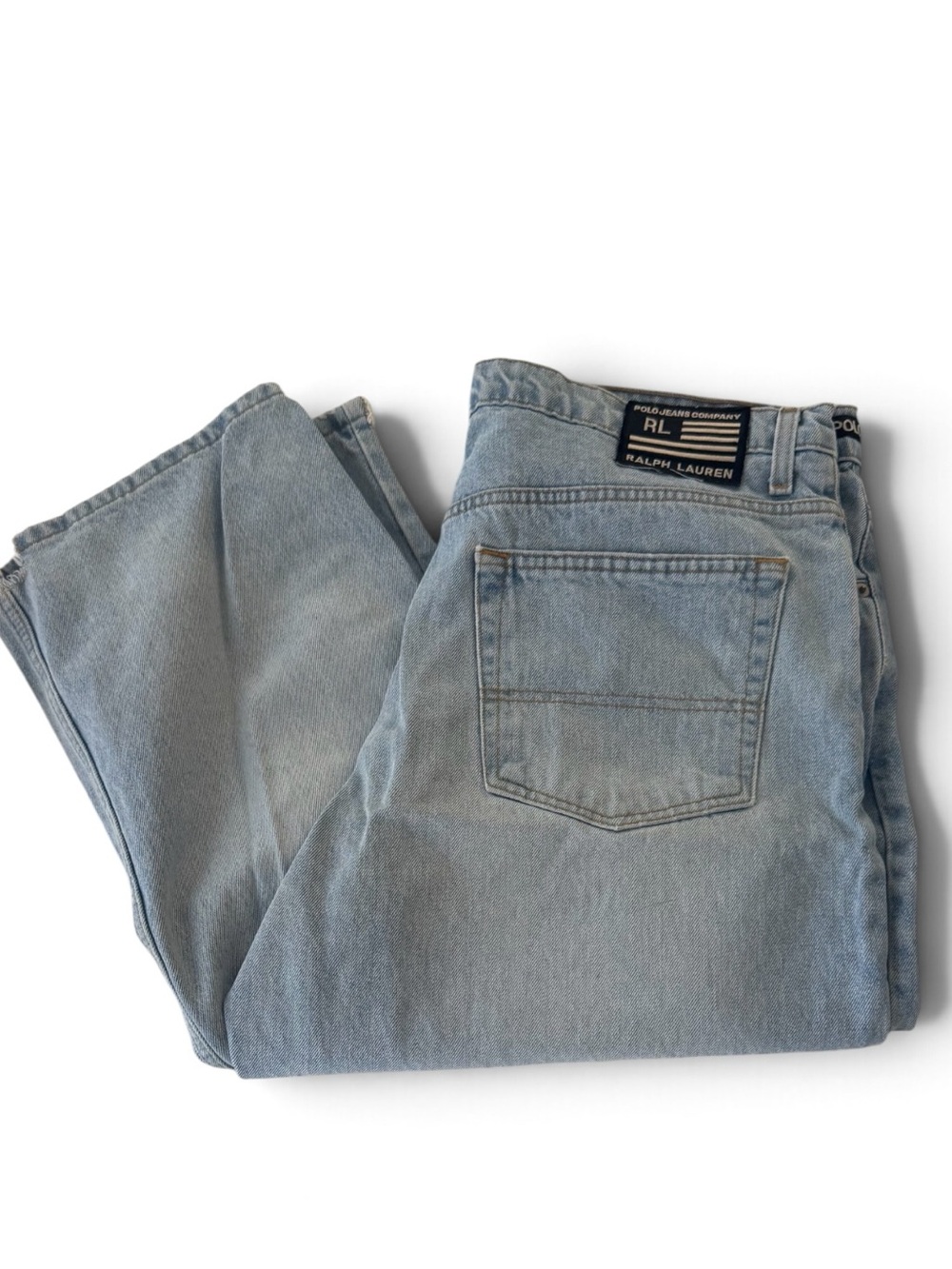 Ralph Lauren Polo Jeans Company light wash distressed denim jeans 38/40 x 34